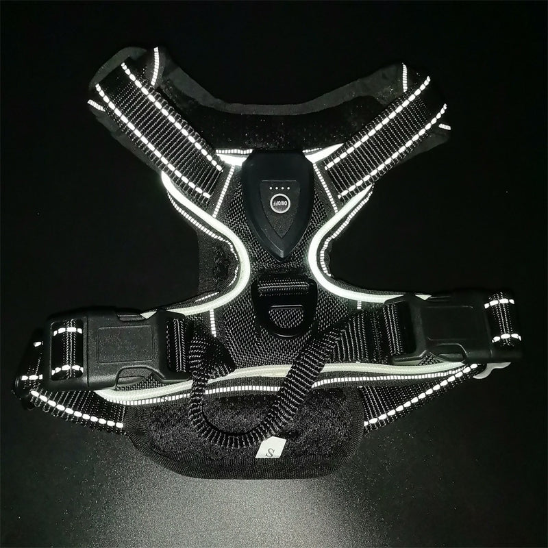 LED Pet Light-Up Harness Nighttime Dog Walking Anti-Collision Adjustable Flashing Vest For Cats And Dogs