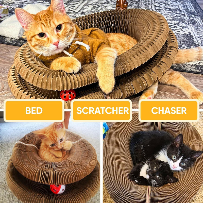 Cat Toy With Bells Accordion-style Scratching Post For Cats