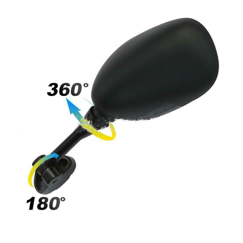 Refletor de espelho retrovisor preto de plástico para motocicleta