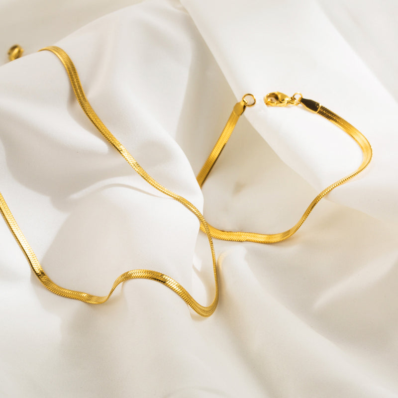 Damenmode Edelstahl Halskette Armband