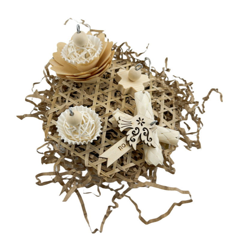Papagaio natural ricepaperplant pith bola segurança planta roendo brinquedo molar