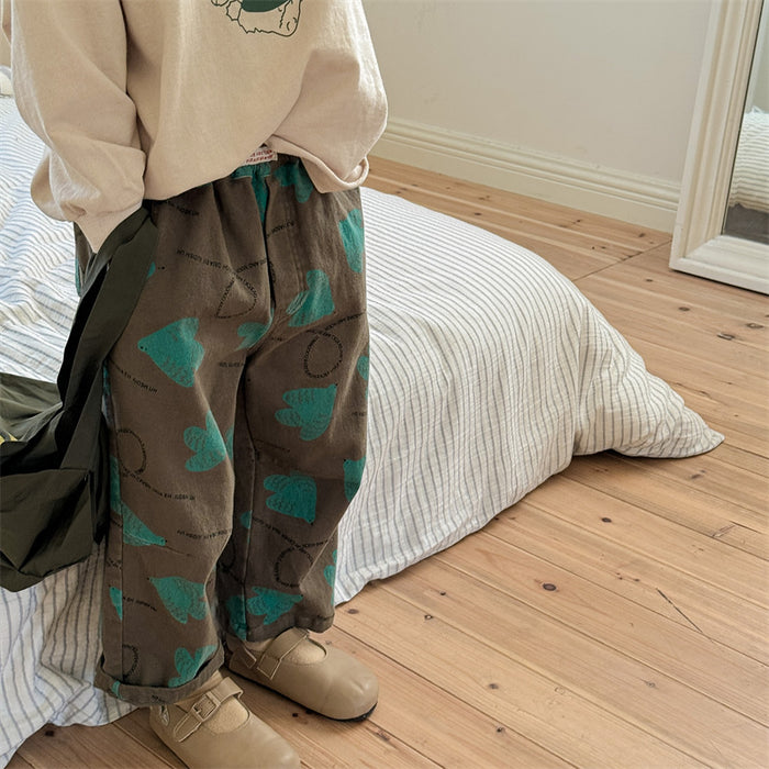 Children's Washed Cotton Casual Pants