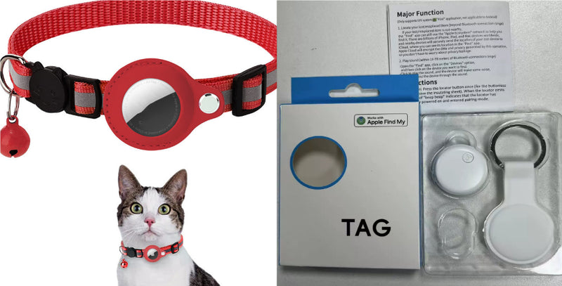 Reflektierendes, wasserdichtes Halsband-Etui für AirTag, AirTag-Schutzhülle, Nylon-Halsband für Katzen, Hunde, Kätzchen und Welpen