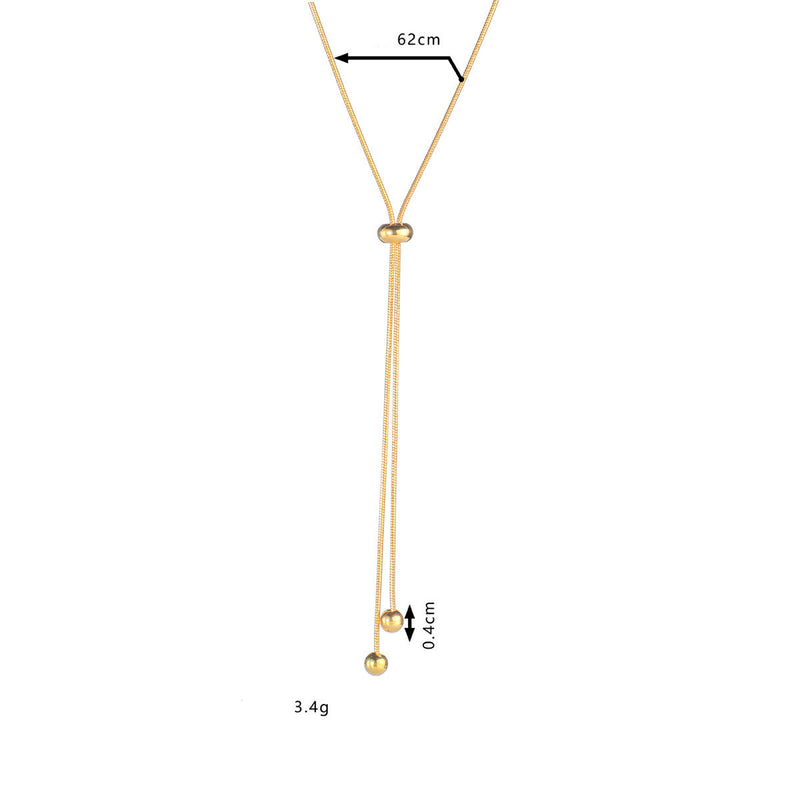 Zipper Necklace Female Three-dimensional Round Snake Steel Ball Clavicle Chain