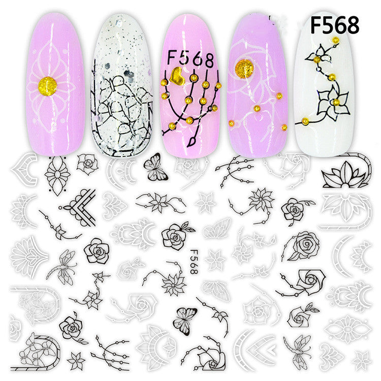 Japanische 3D 5D geprägte Nagelsticker