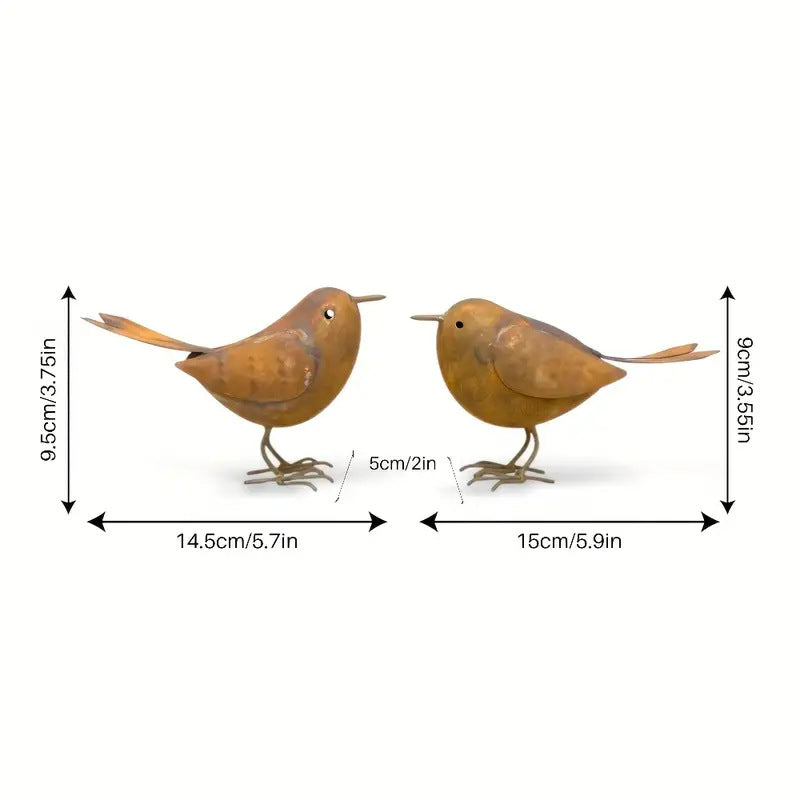 A Pair Of Metal Bird Decorative Ornaments