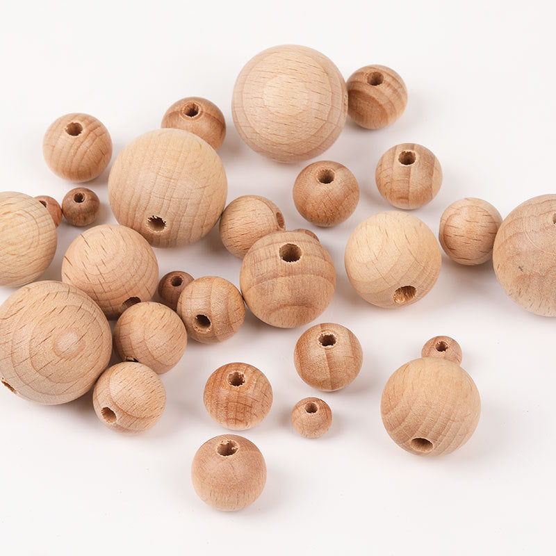 8-30MM Beech Round Beads Log Scattered Beads Diy Kids' Milk Beech Beads