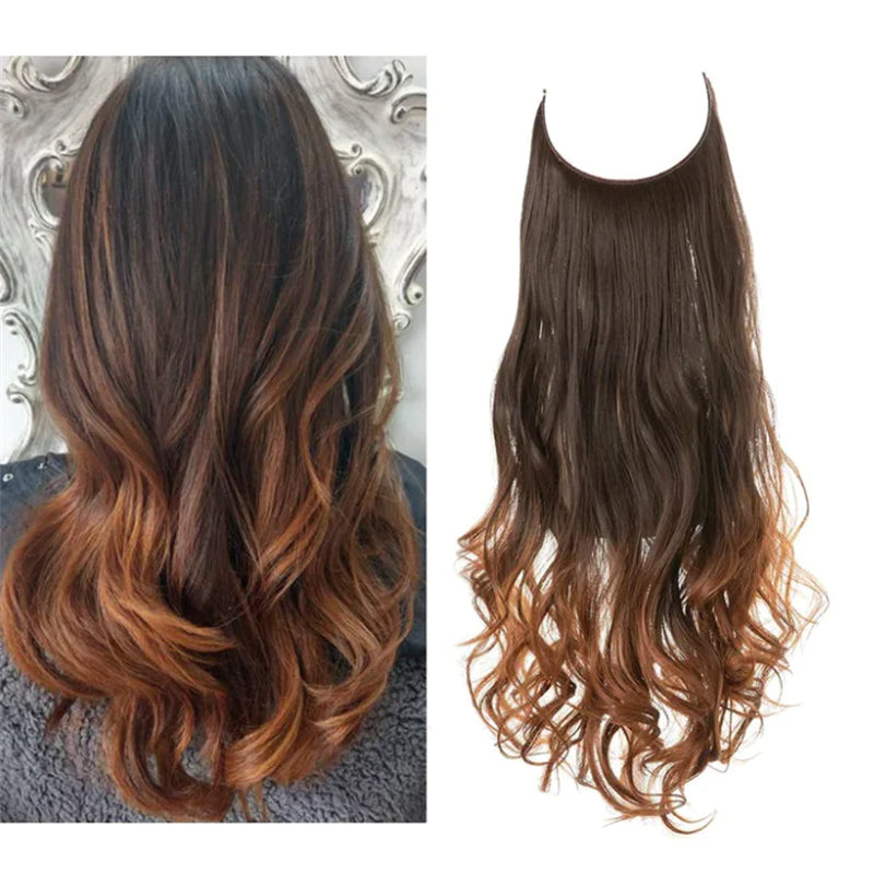 Wig Female Extension Chemical Fiber Long Curly Hair Matte High-temperature Fiber Fishing Thread Wig Set