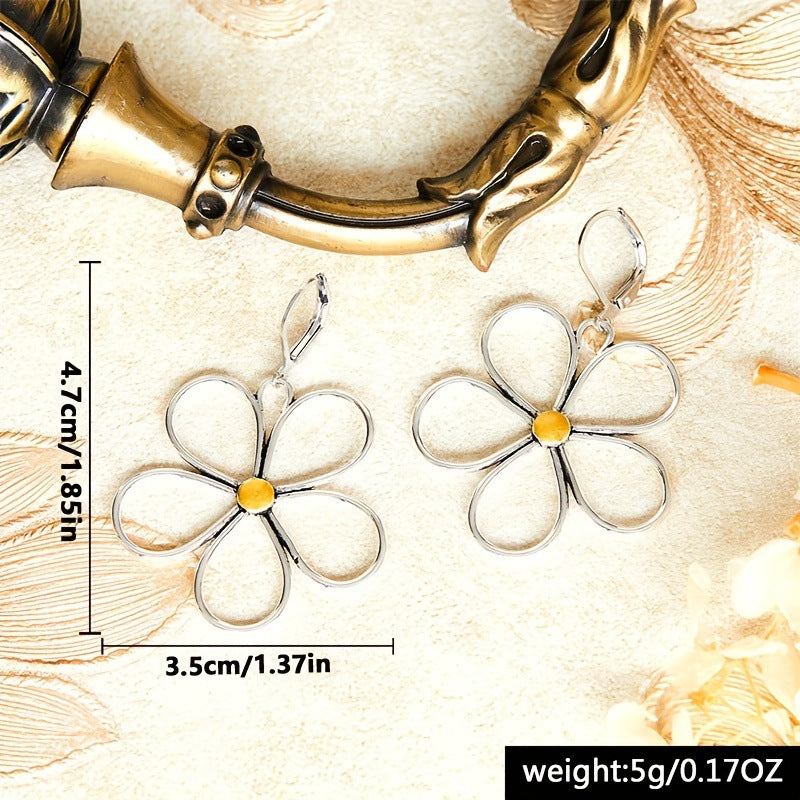 Bohemian-style Personality Large Flower Pendant Earrings