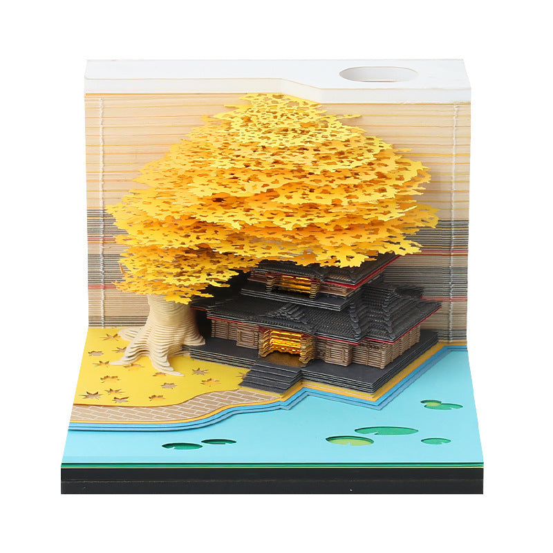 3D Sticky Note Paper Carving Creative Annual Meeting Tear-off Desktop Notepad Ornament