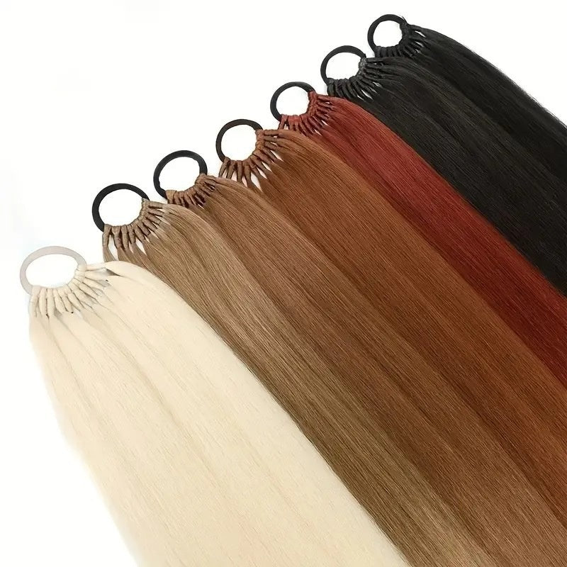 Wig Ponytail 60 Cm Long Straight Synthetic Ponytail Extension Made Of Heat-resistant Fiber