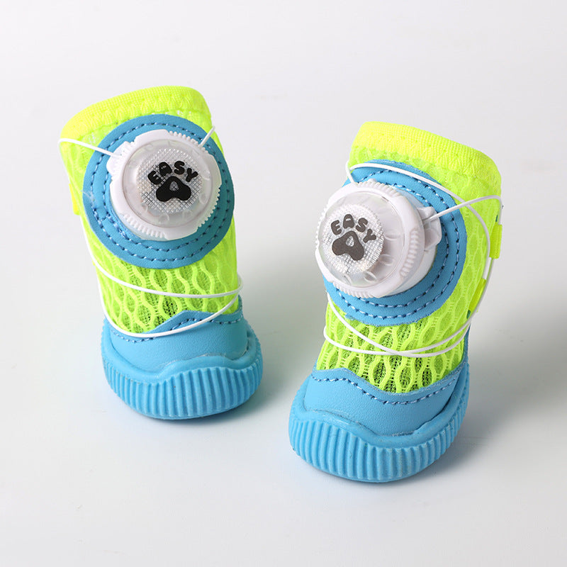 Sapatos de Malha Antiderrapantes com Clipe Giratório e Sola Macia Respiráveis para Pequenos Animais de Estimação