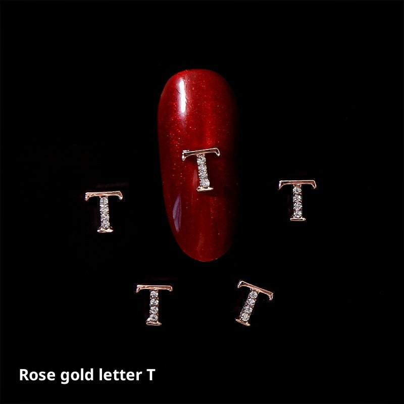 26 Letter Alloy Nail Ornament Nail Crystal