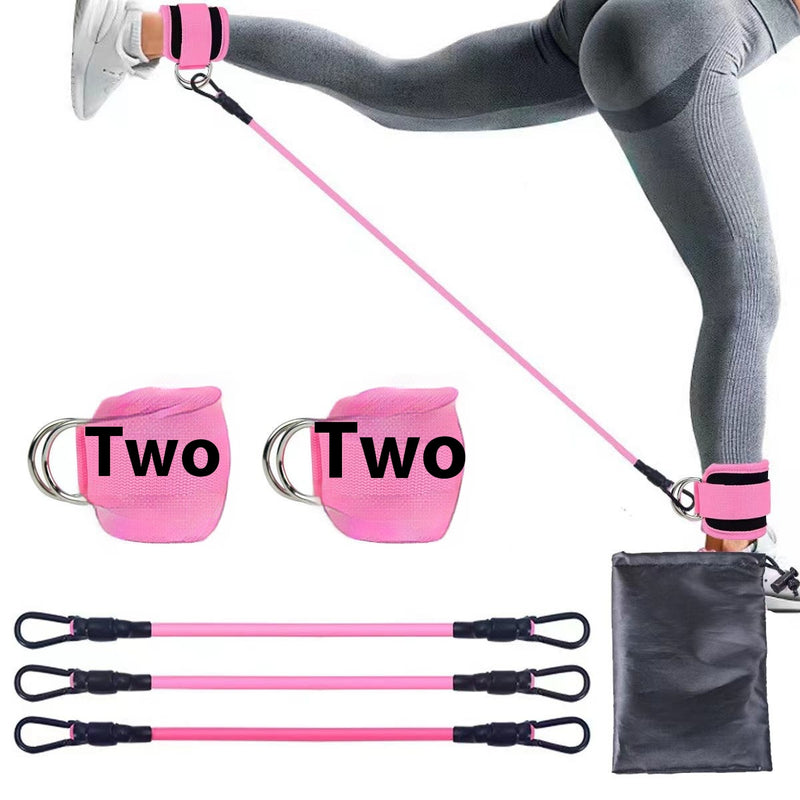 Widerstandsbänder mit Knöchelriemen, Hüft- und Beinkraft, Zugseil, Fitness, elastisches Training, Heim-Yoga, Pilates, Crossfit-Workout, Fitnessgeräte