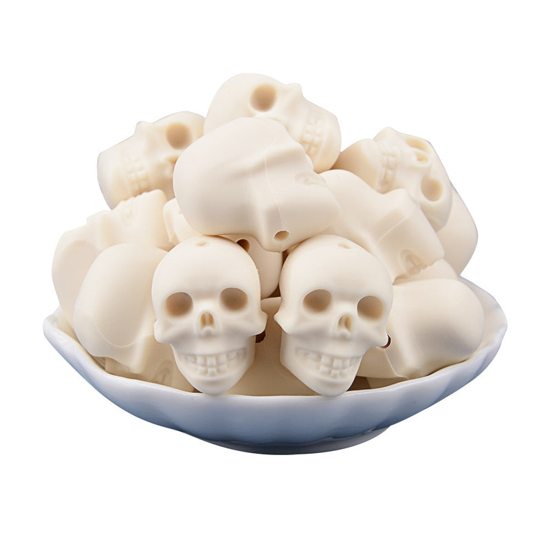 Contas de Silicone Caveira Halloween para Bricolage