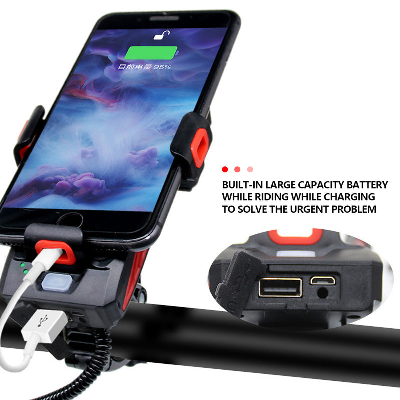 Fahrradlicht Vier-in-eins Scheinwerfer Handyhalterung Powerbank Fahrradausrüstung