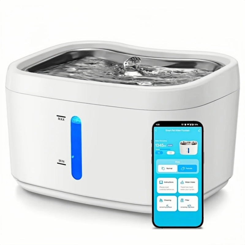 Fonte de água inteligente para gatos com sensor automático e fonte de alimentação sem fio