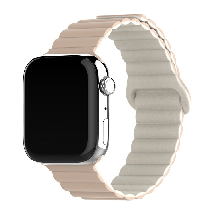Two-color Silicone Magnetic Back Ring Buckle Watch Band