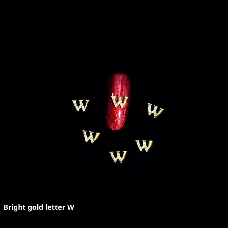 26 Letter Alloy Nail Ornament Nail Crystal