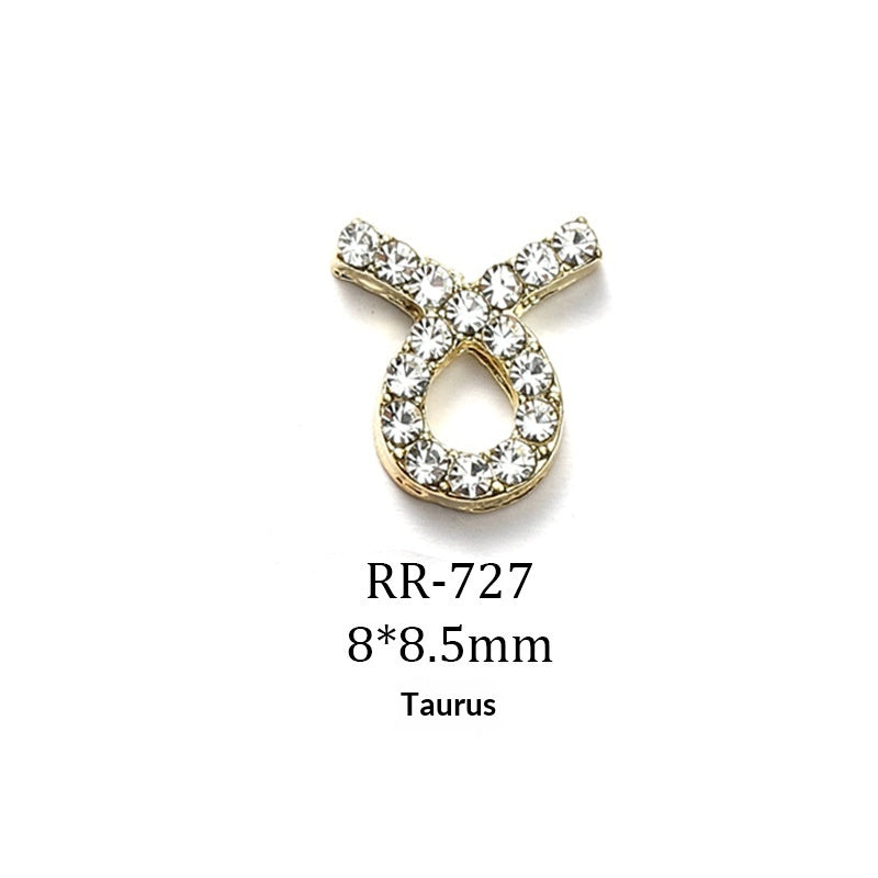 Creative 3D Twelve Zodiac Sign Nail Art Accessories