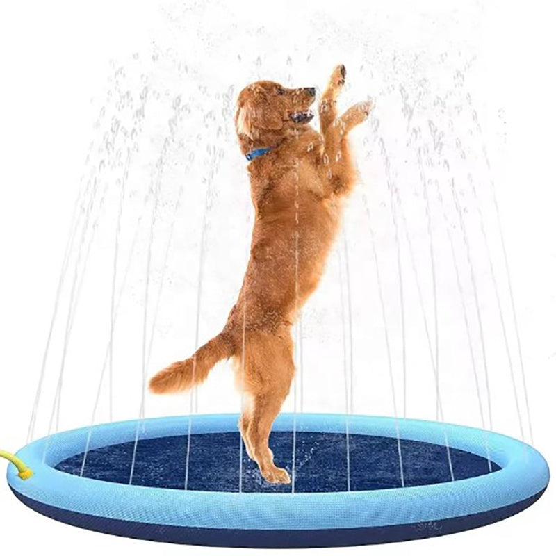Brinquedo Aspersor para Cão, Tapete de Piscina Antiderrapante para Cães, Almofada de Água para Exterior