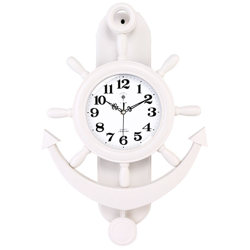 Living Room Mediterranean Rudder Mute Personality Clock