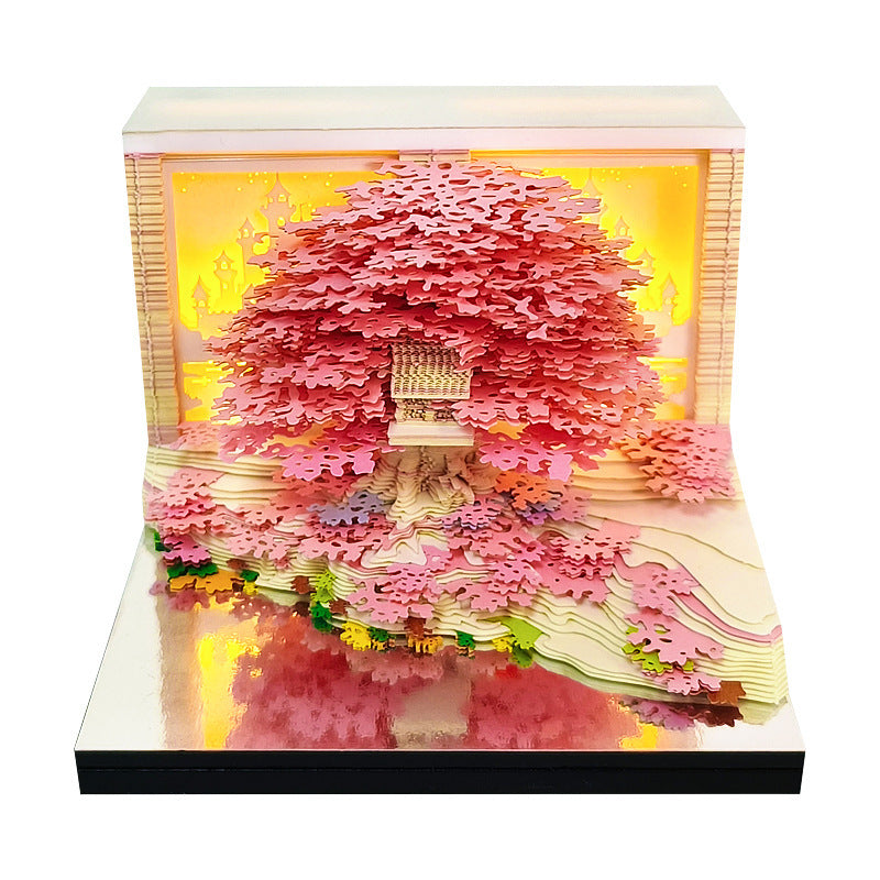 3D Sticky Note Paper Carving Creative Annual Meeting Tear-off Desktop Notepad Ornament