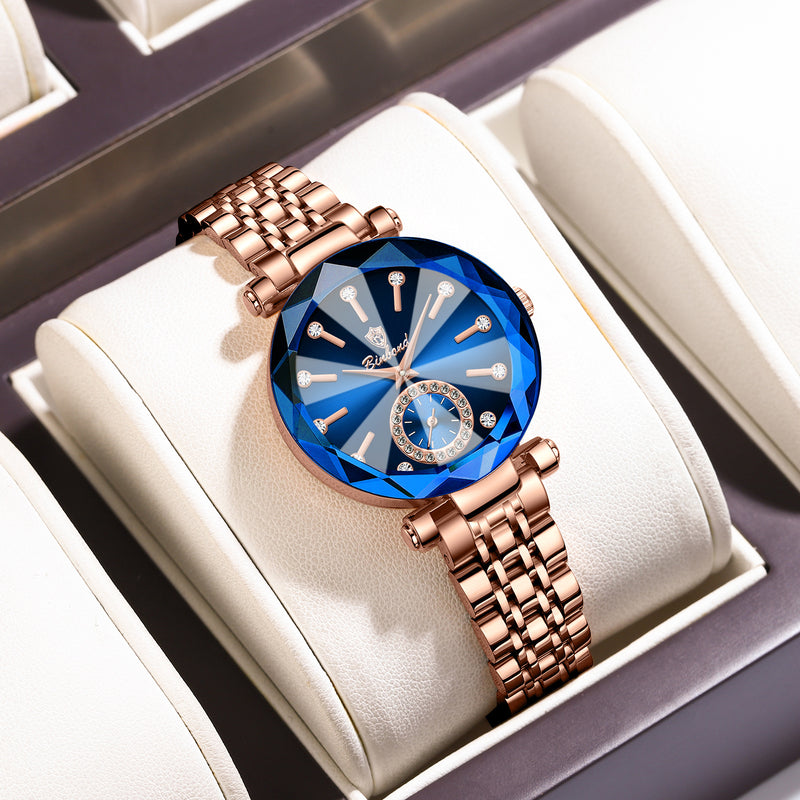Niche Diamond Solid Steel Belt Women's Waterproof Watch
