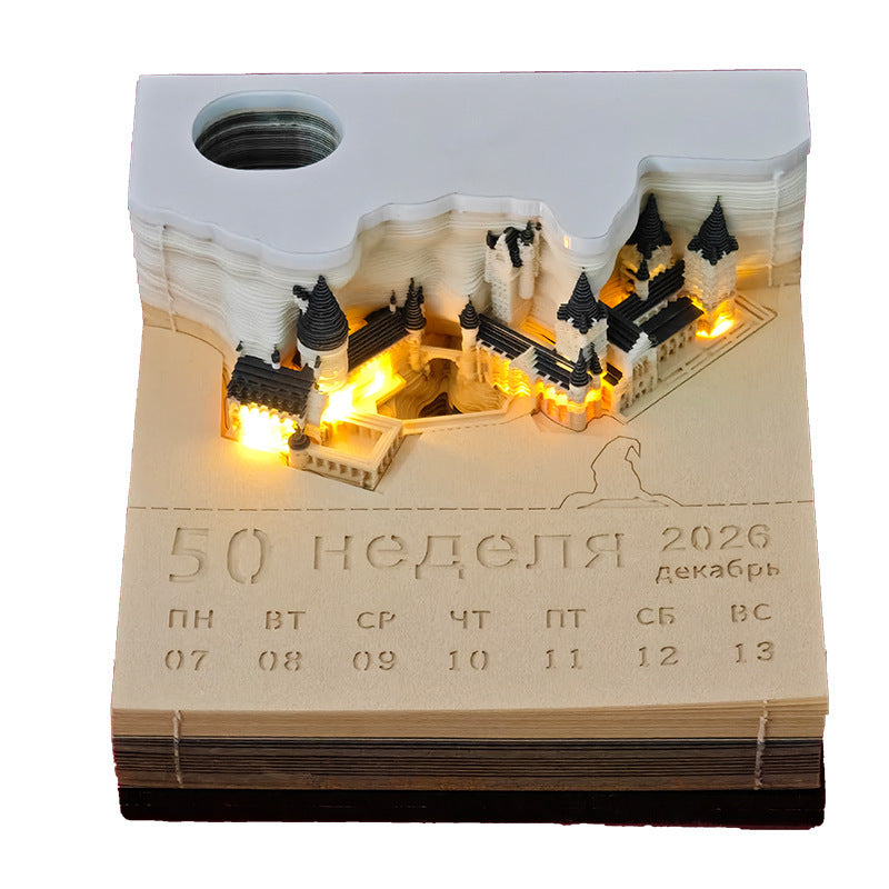 3D Sticky Note Paper Carving Creative Annual Meeting Tear-off Desktop Notepad Ornament