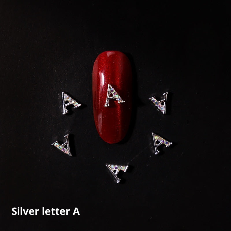 26 Letter Alloy Nail Ornament Nail Crystal