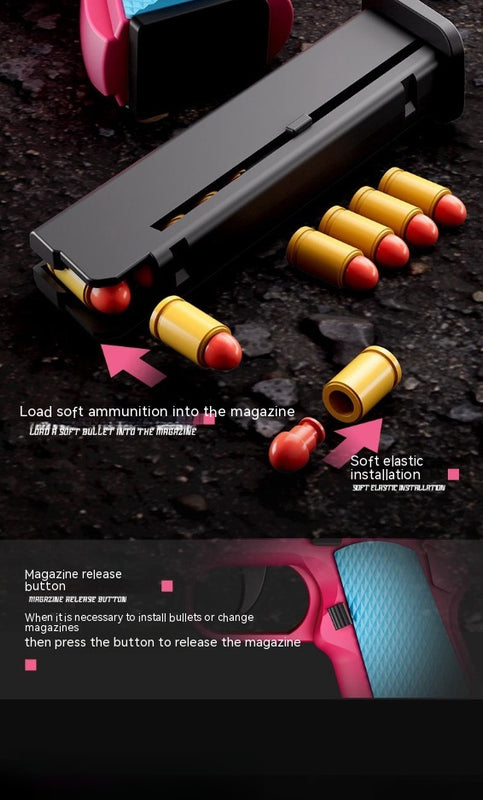 Children's Plastic Automatic Throwing Shell Toy Gun