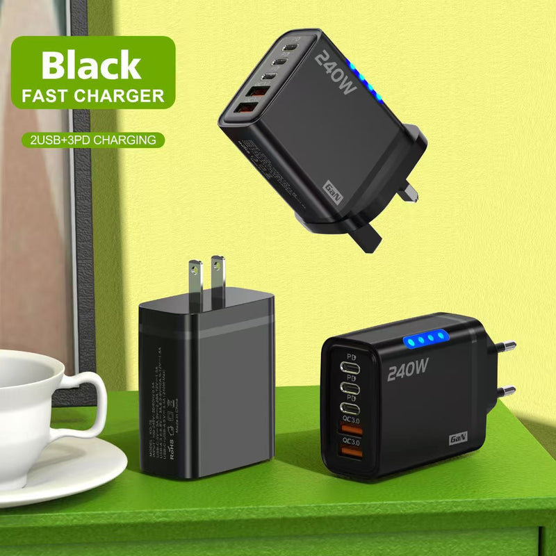 USB3PD Multi-port Charger Compatible With 240W