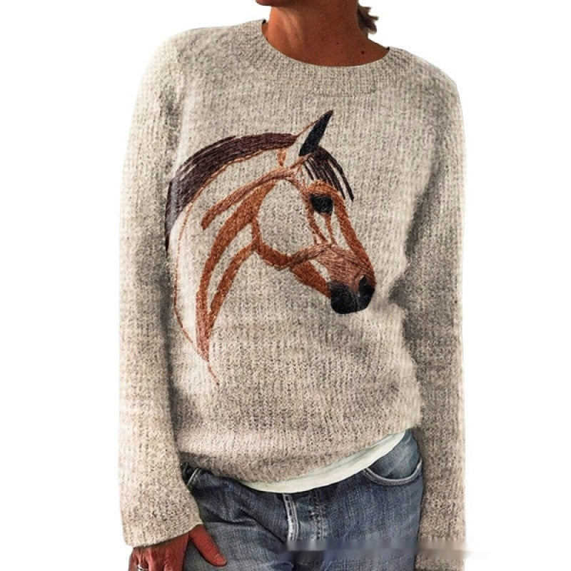 Women's Round-Neck Casual Commuter Sweater