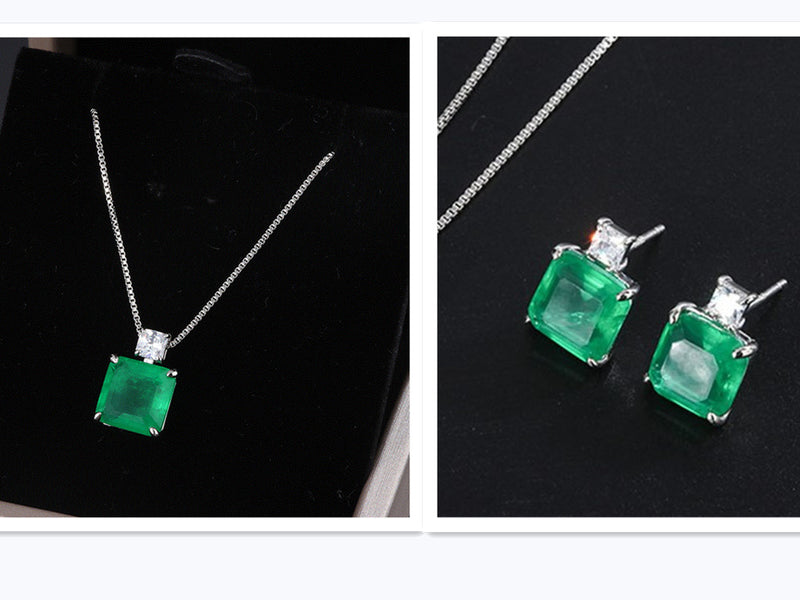 Simulation Emerald Pendant Retro Women's Necklace