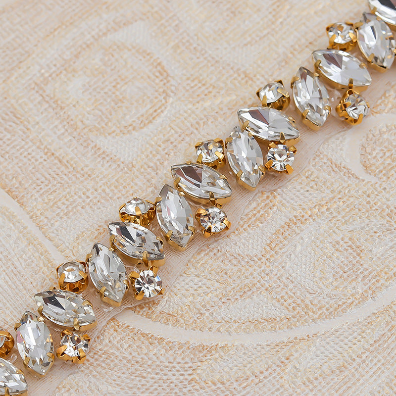 Brautkleid-Taillenschmuck mit Strass-Applikation