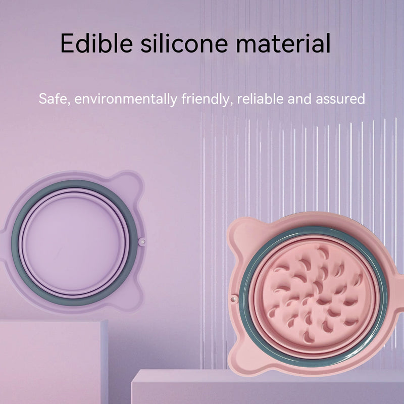 Tigela dupla de silicone para comida de cachorro, portátil, dobrável, antiderrapante, para animais de estimação, viagem, anti-asfixia, tigela de alimentação ao ar livre