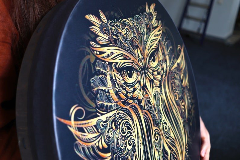 Home Fashion Shaman Drum Owl Print