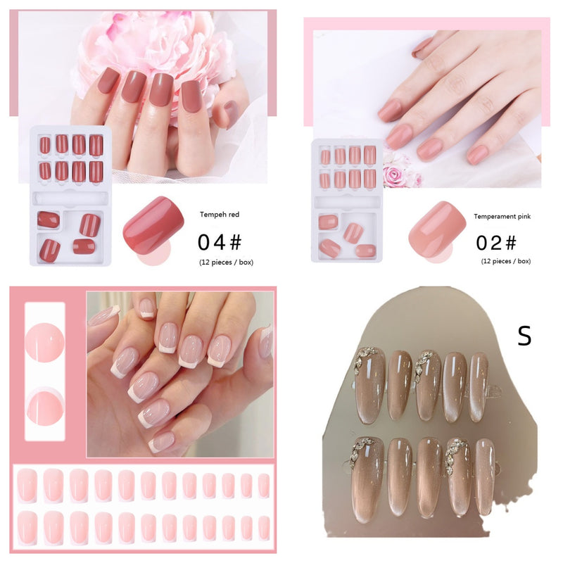 24 Stück Nagelspitzen quadratisch kurz einfach entfernbar künstliche Fingernägel in Box