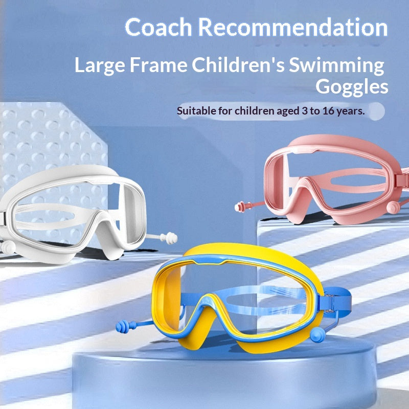 Kids Large-Frame Waterproof And Anti-Fog Swimming Goggles