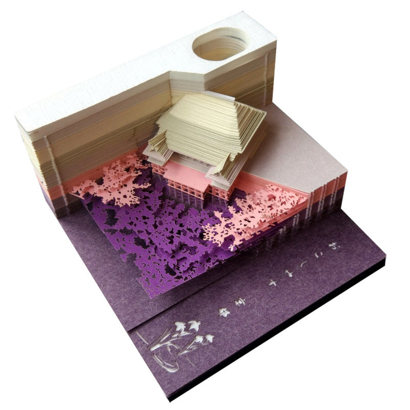 3D Sticky Note Paper Carving Creative Annual Meeting Tear-off Desktop Notepad Ornament