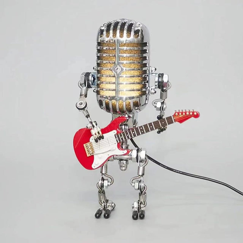 Metall-Mikrofon-Gitarre mit Licht Heimdekoration