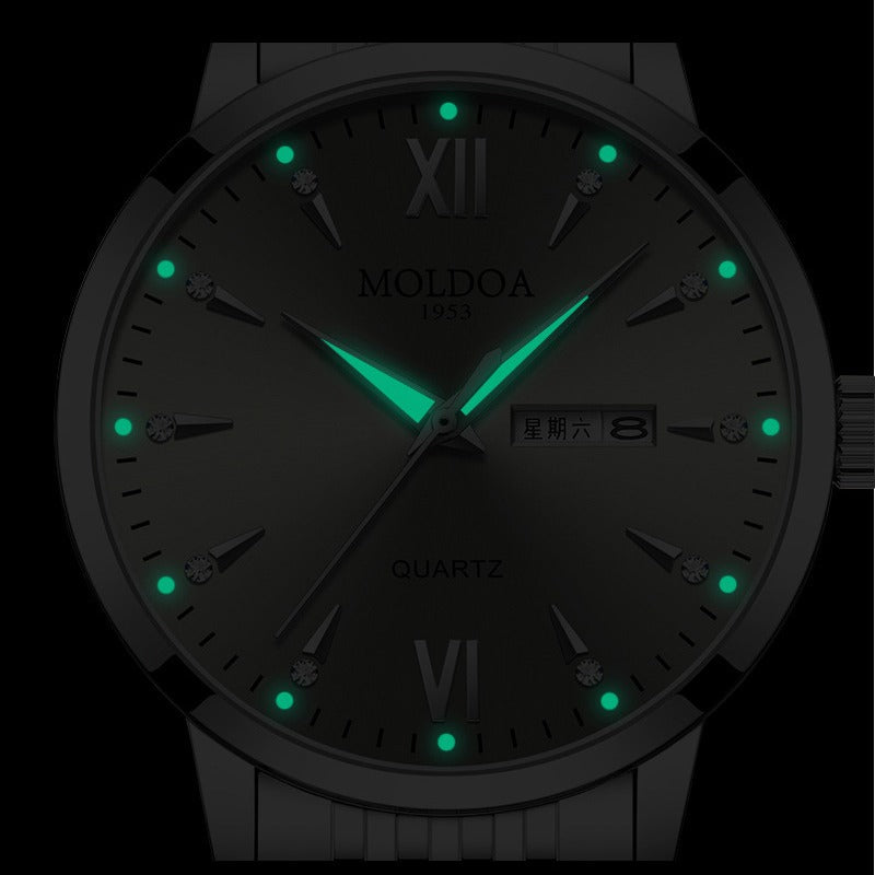 Men's Luminous Double Calendar Fake Mechanical Watch Luminous Waterproof
