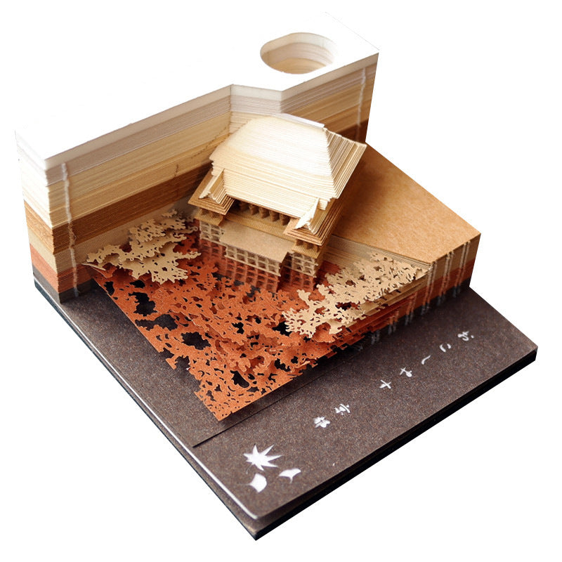 3D Sticky Note Paper Carving Creative Annual Meeting Tear-off Desktop Notepad Ornament