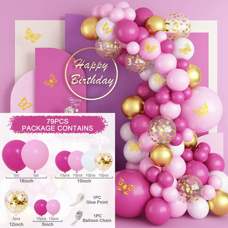 Colorful Latex Birthday Balloon Garland Arch Suit