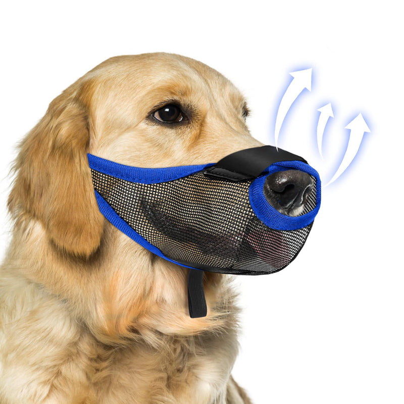 Dog Muzzle, Soft Air Mesh Muzzles For Large Sized Dogs, Breathable Dog Mussels For Scavenging Biting Licking & Barking, Adjustable Mouth Guard With Front Opening, Allows Panting And Drinking
