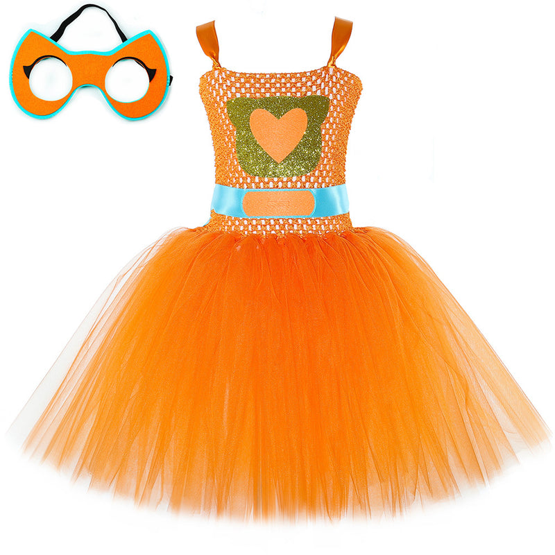 Super Cat Dress Children Cartoon Tulle Skirt Performance Wear
