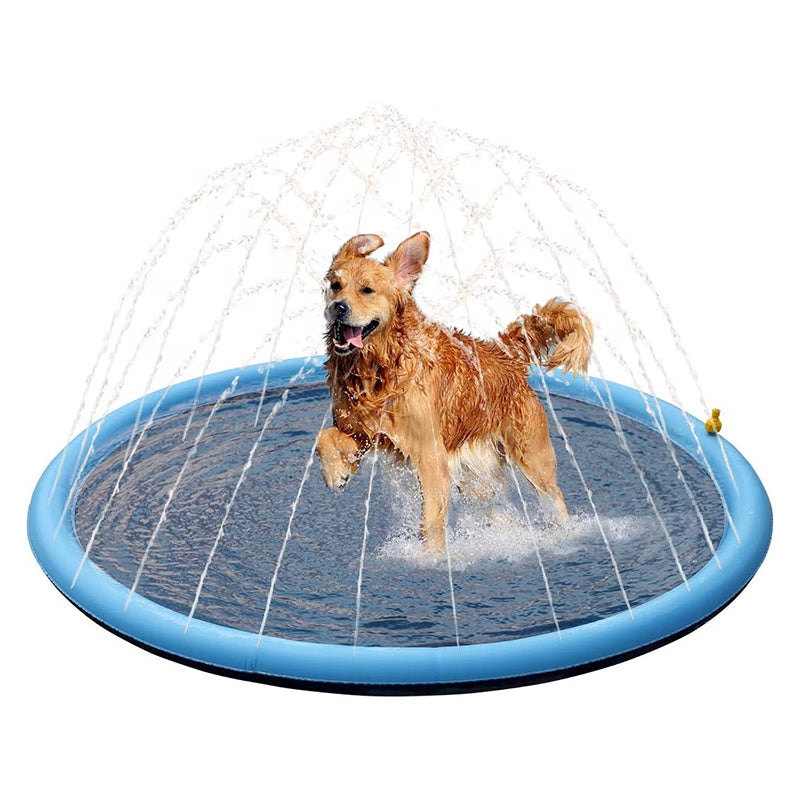 Brinquedo Aspersor para Cão, Tapete de Piscina Antiderrapante para Cães, Almofada de Água para Exterior