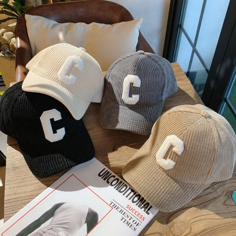 Corduroy Sport C Letter Duck Tongue Hat
