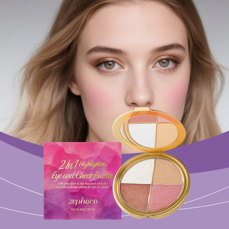 Tragbare Alltags-Make-up-Palette für Augen und Wangen mit natürlichen Inhaltsstoffen