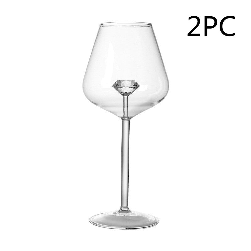 Creative Borosilicate Glass Diamonds Red Wine Glass Champagne Goblet